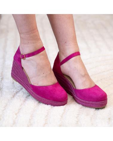 PUNTOSALAO SANDALIAS DE CUNA MEDIA EN YUTE PARA MUJER COLOR FUCSIA CF-3 VARIOS COLORES