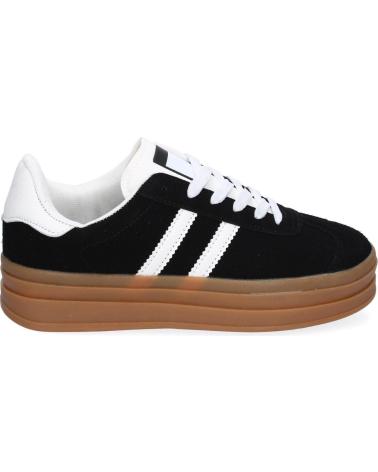 PUNTOSALAO SNEAKERS PLATFORM NERE CON STRISCE BIANCHE E SUOLA CARAMELLO VARIOS COLORES