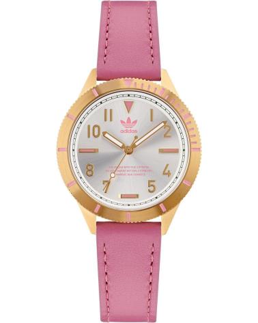 ADIDAS AOFH22509 PINK WATCH WITH GOLD CASE AND LEATHER STRAP ROSA