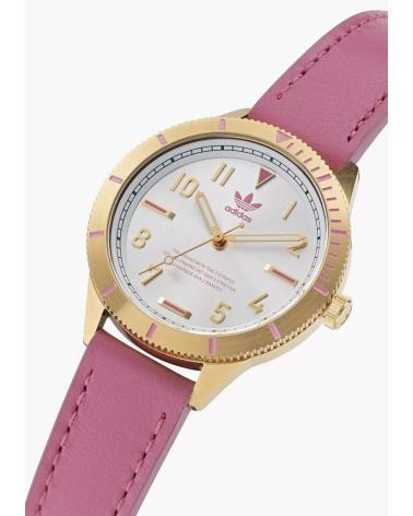 ADIDAS AOFH22509 PINK WATCH WITH GOLD CASE AND LEATHER STRAP ROSA