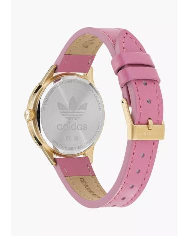 ADIDAS AOFH22509 PINK WATCH WITH GOLD CASE AND LEATHER STRAP ROSA