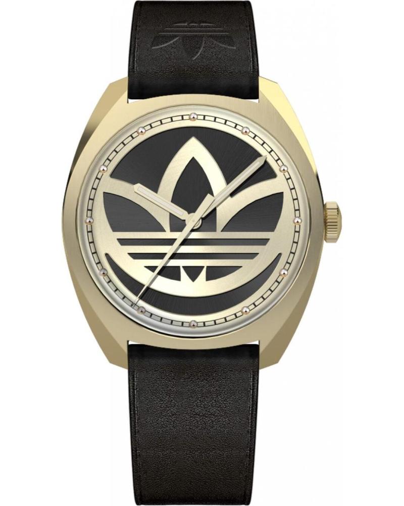 ADIDAS AOFH22512 BLACK WATCH WITH TREFOIL LOGO DIAL AND GOLD CASE NEGRO