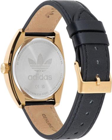 ADIDAS AOFH22512 BLACK WATCH WITH TREFOIL LOGO DIAL AND GOLD CASE NEGRO