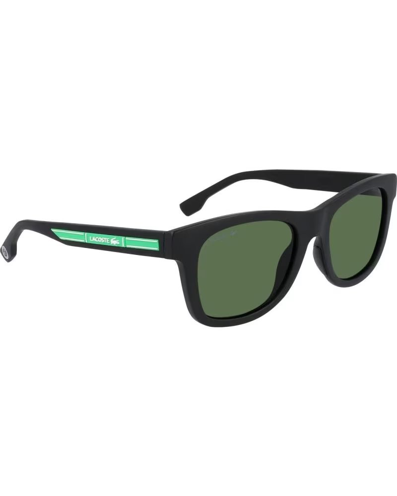 LACOSTE Gafas de Sol Nino Nina Infantil Rectangulares L3643SRG NEGRO MATE-VERDE