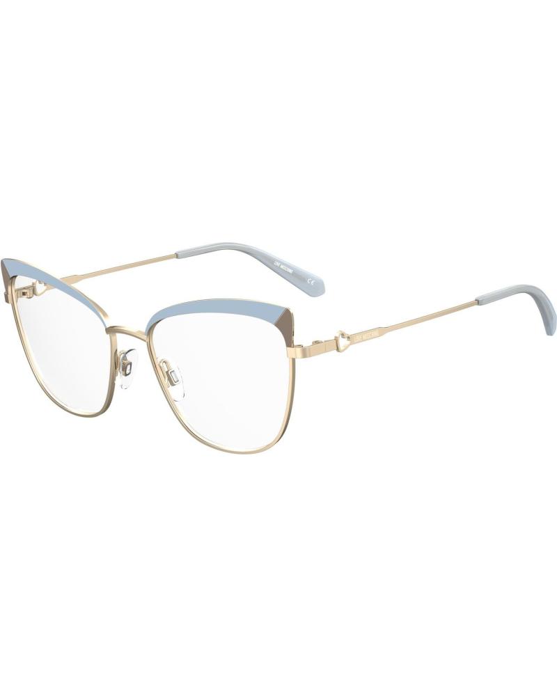 LOVE MOSCHINO MOL602-9DUF517 - TWO-TONE BLUE AND GOLD CAT-EYE DESIGN