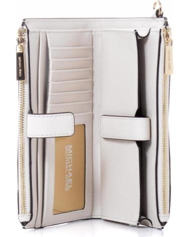CARTEIRA MICHAEL KORS 35F8GTVW0L-LT-CREAM COM ALÇA DE PULSO CREME CLARO