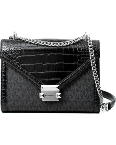 BOLSA A TIRACOLO MICHAEL KORS 35S5SWHL6B PRETO EFEITO CROCODILO