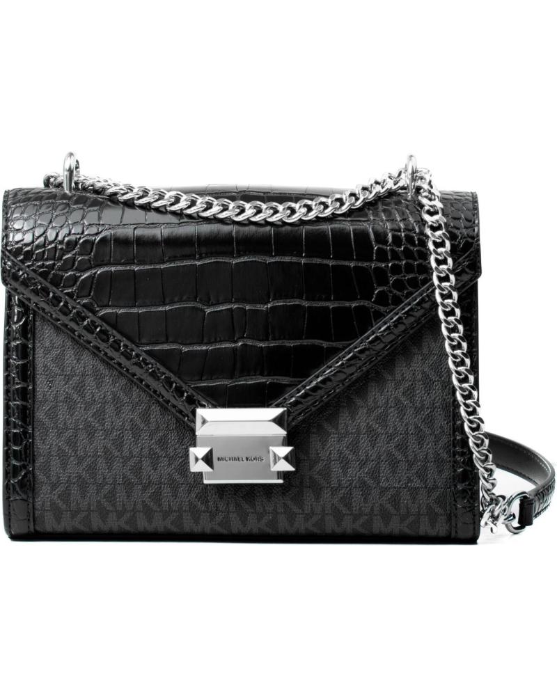 BOLSA A TIRACOLO MICHAEL KORS 35S5SWHL6B PRETO EFEITO CROCODILO