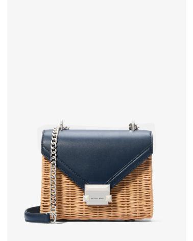 BOLSA A TIRACOLO MICHAEL KORS 35T4SWHC5W RÁFIA E AZUL MARINHO