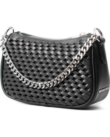 MALA A TIRACOLO MICHAEL KORS 35T5S1QC1Y EM PELE PRETA COM CORRENTE