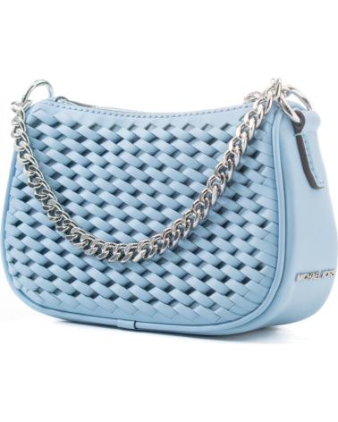 MALA A TIRACOLO MICHAEL KORS 35T5S1QC1Y EM PELE AZUL CLARO COM CORRENTE