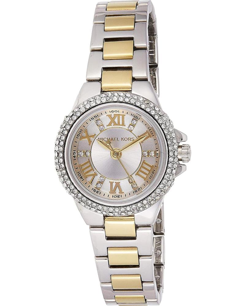 MICHAEL KORS MK3260 TWO-TONE STAINLESS STEEL WATCH WITH CRYSTAL BEZEL PLATEADO