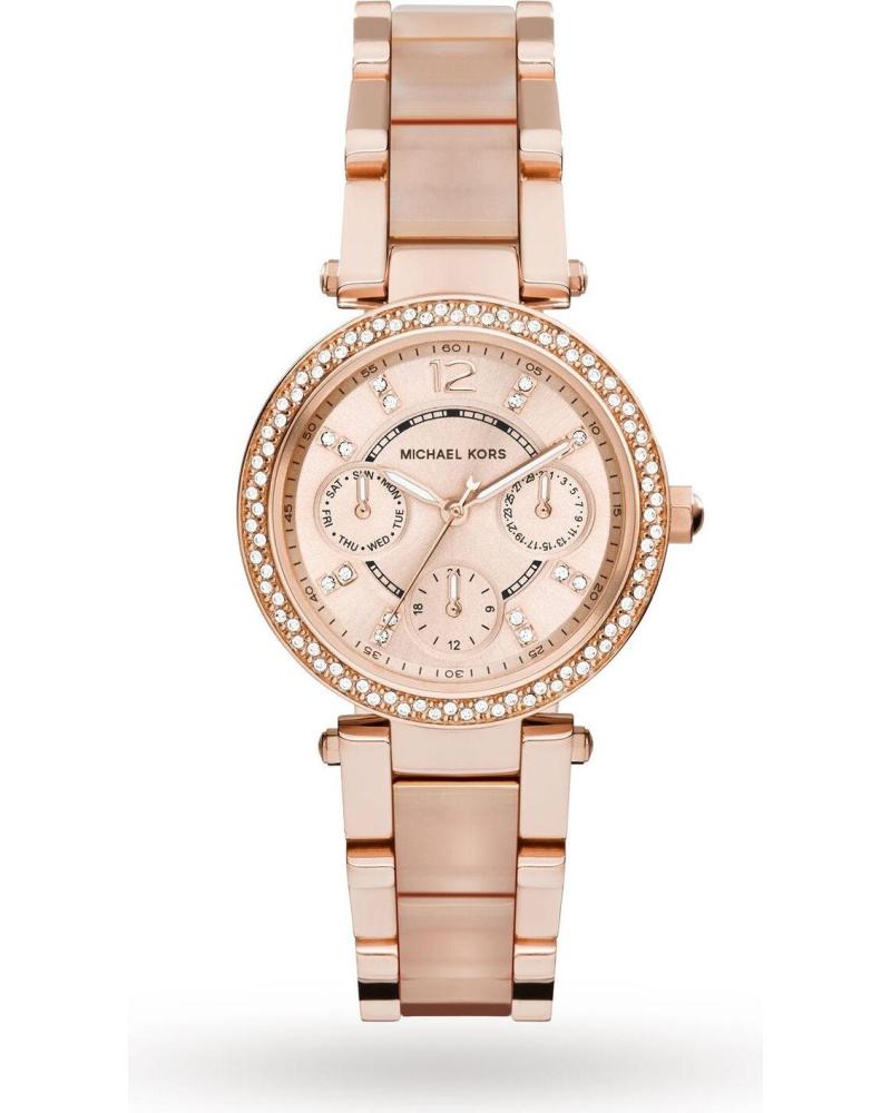 RELÓGIO MICHAEL KORS MK6110 CRONÓGRAFO OURO ROSA COM MOSTRADOR E CRISTAIS ORO ROSA