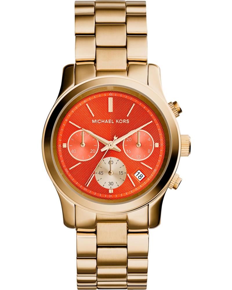 RELÓGIO MICHAEL KORS MK6162 DOURADO COM MOSTRADOR LARANJA DORADO