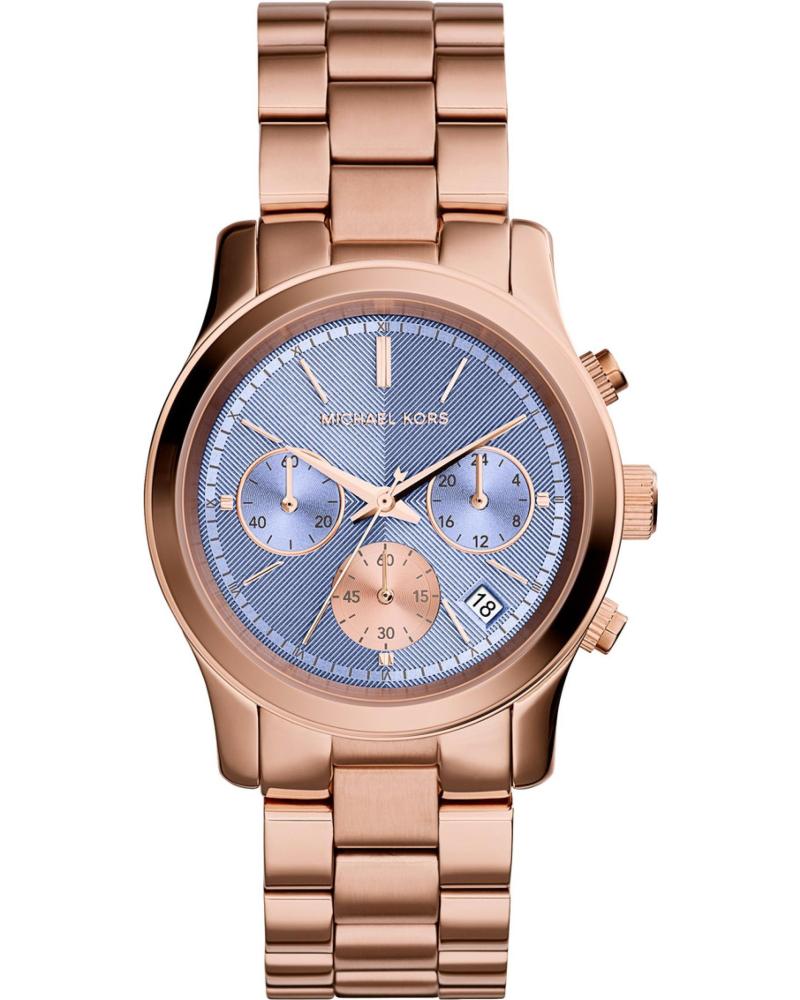 RELÓGIO MICHAEL KORS MK6163 CRONÓGRAFO TOM OURO ROSA ROSA
