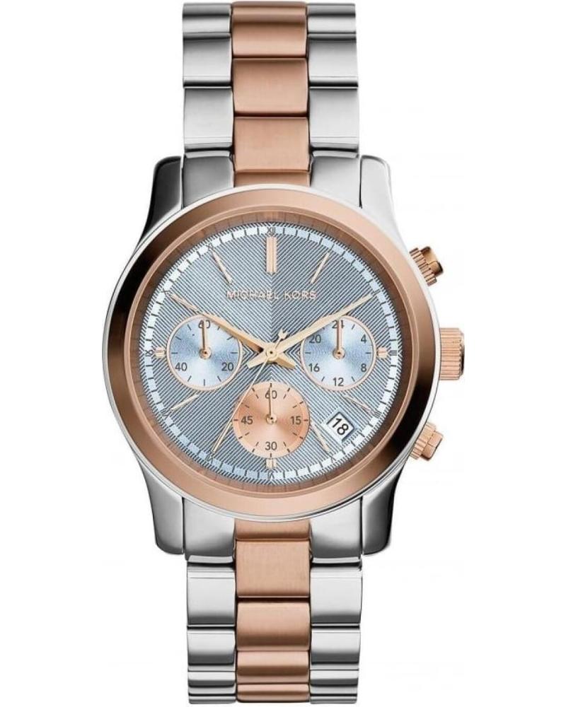 MICHAEL KORS MK6166 CHRONOGRAPH TWO-TONE GREY AND ROSE GOLD WATCH GRIS
