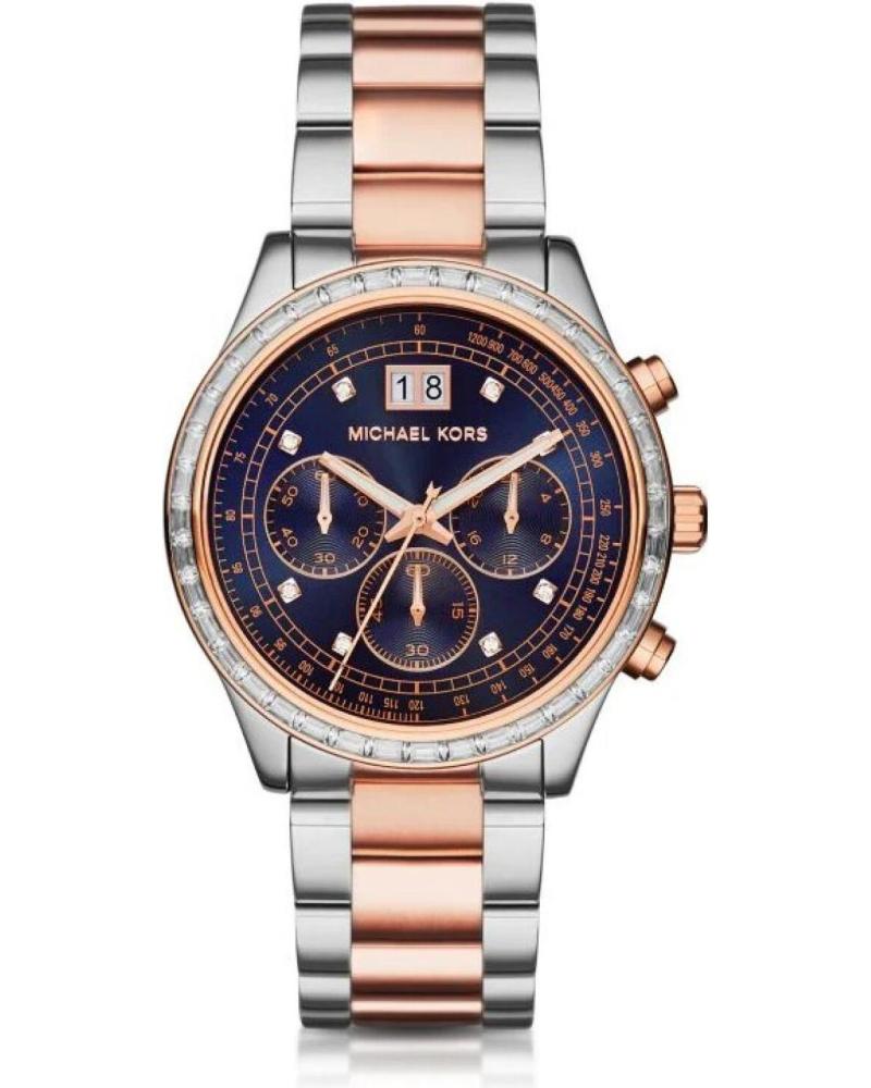 MICHAEL KORS MK6205 TWO-TONE ROSE GOLD AND SILVER CHRONOGRAPH WATCH ROSADO Y PLATEADO