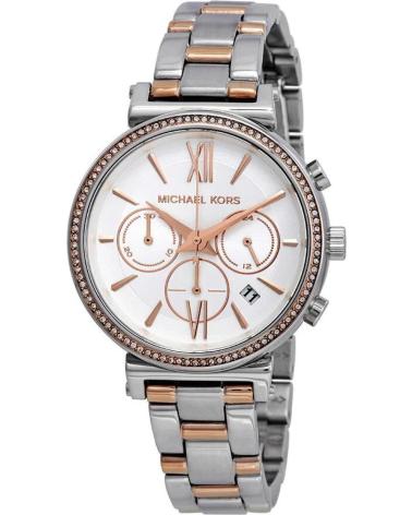 RELÓGIO MICHAEL KORS MK6558 BICOLOR PARA MULHER, AÇO E OURO ROSA COM CRONÓGRAFO BICOLOR