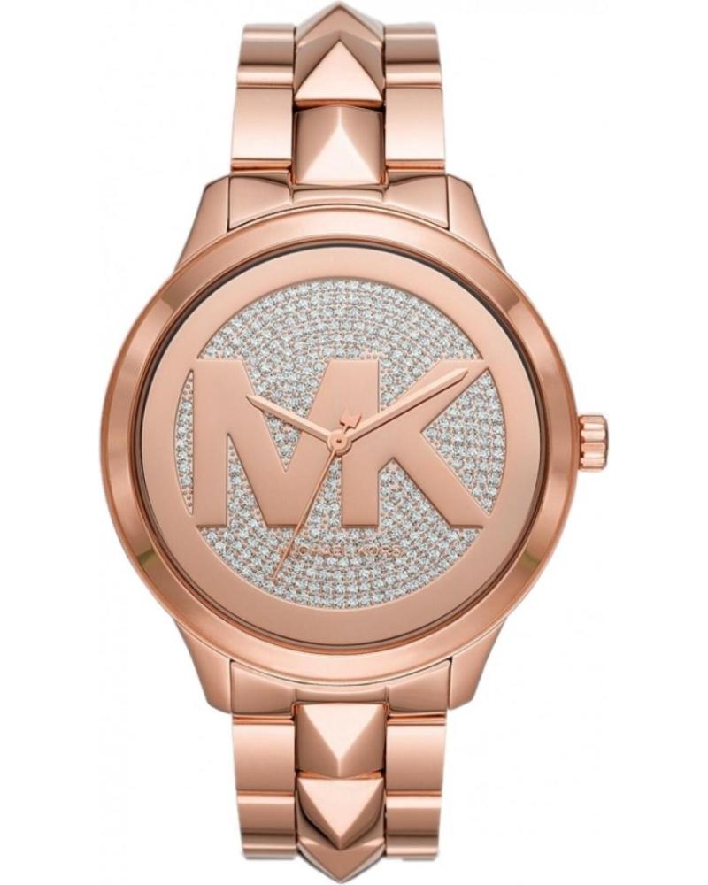 RELÓGIO MICHAEL KORS MK6736 LOGOTIPO CRISTAIS ROSÉ ROSA