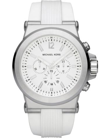 RELÓGIO MICHAEL KORS MK8153 CRONÓGRAFO BRACELETE SILICONE BRANCA MOSTRADOR BRANCO BLANCO