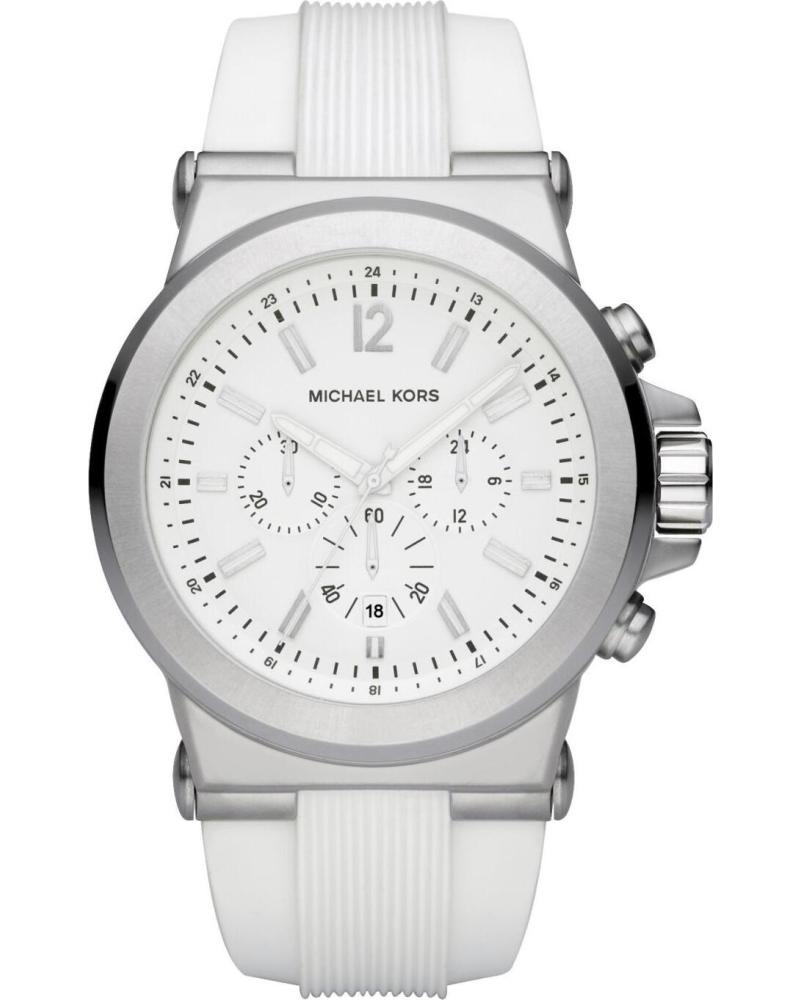 RELÓGIO MICHAEL KORS MK8153 CRONÓGRAFO BRACELETE SILICONE BRANCA MOSTRADOR BRANCO BLANCO