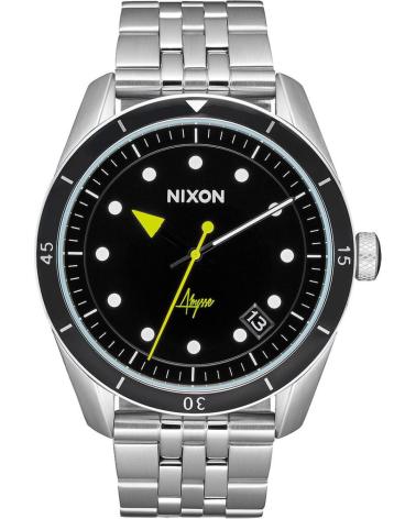 RELOJ NIXON A12372971 PLATEADO CON ESFERA NEGRA PLATEADO