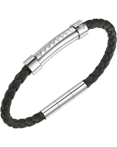 BRACCIALE POLICE PEAGB0001413 INTRECCIATO IN ACCIAIO E CUOIO