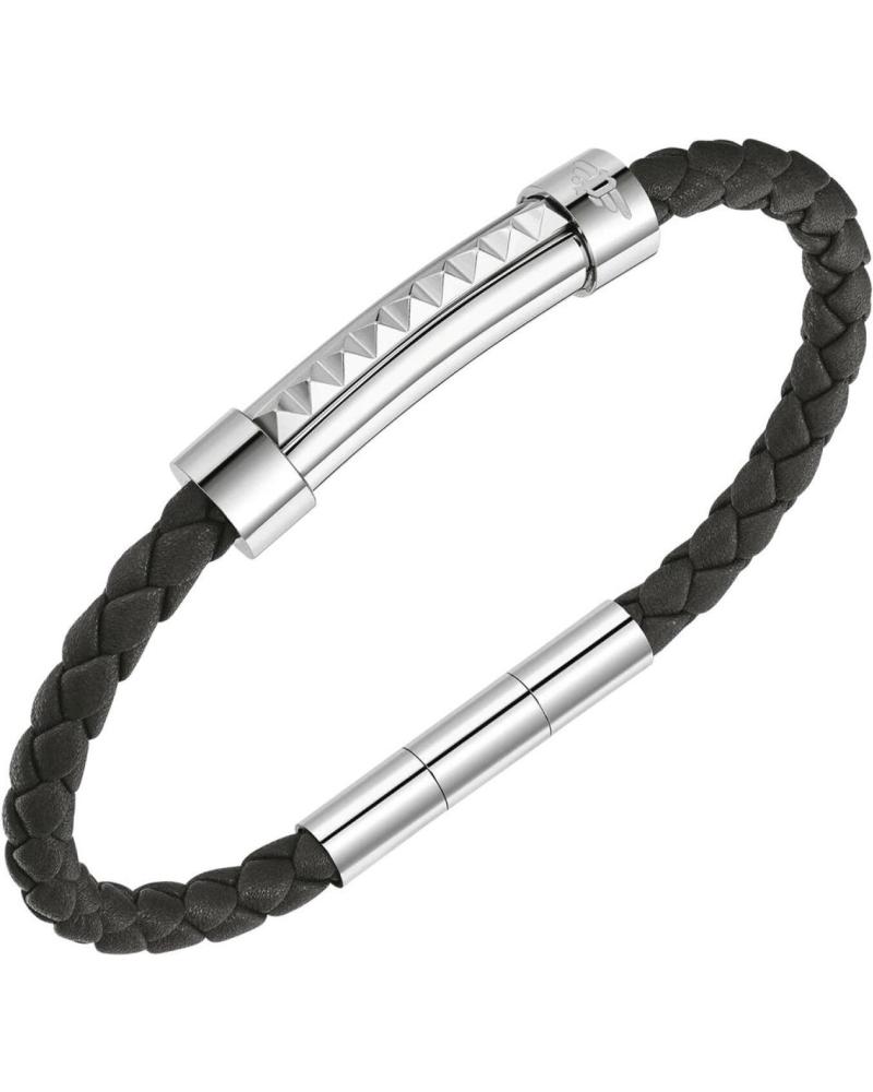 BRACELET POLICE PEAGB0001413 TRESSÉ EN ACIER ET CUIR