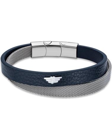 BRACELET POLICE PEAGB2119611 EN CUIR BLEU MARINE ET GRIS