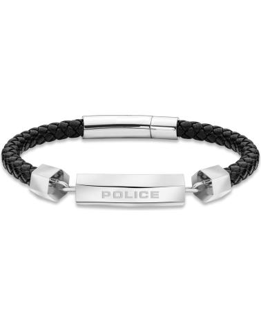 PULSEIRA POLICE PEAGB2119634 DE COURO TRANÇADO COM PLACA DE IDENTIFICAÇÃO