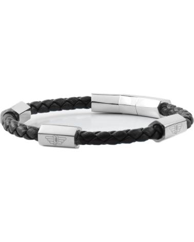 PULSEIRA POLICE PEAGB2120006 DE COURO TRANÇADO E DETALHES METÁLICOS