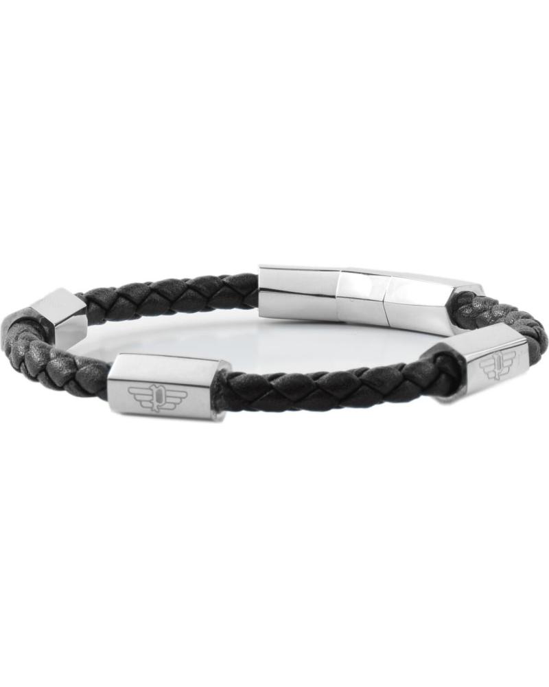 PULSEIRA POLICE PEAGB2120006 DE COURO TRANÇADO E DETALHES METÁLICOS