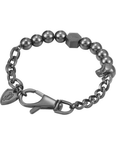 BRACELET POLICE PERLES ET CHAÎNE GUNMETAL AVEC FERMOIR MOUSQUETON PEAGB2212111