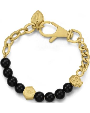 BRACELET POLICE PEAGB2212113 CHAÎNE DORÉE AVEC PERLES NOIRES