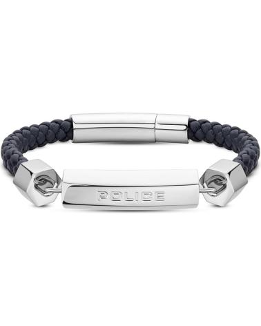 BRACELET POLICE PEAGB2214924 EN CUIR TRESSÉ ET ACIER