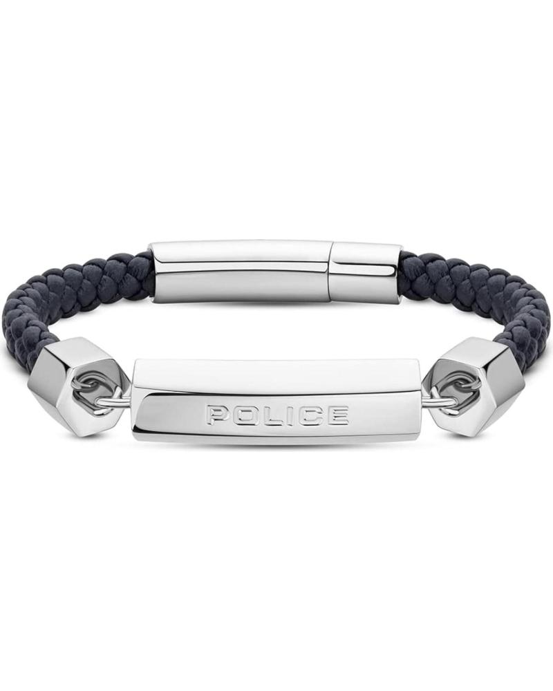 BRACELET POLICE PEAGB2214924 EN CUIR TRESSÉ ET ACIER
