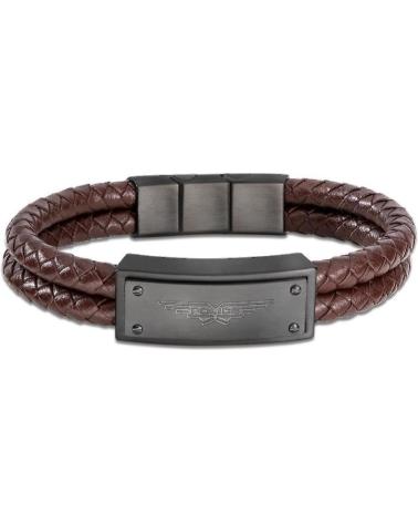 BRACCIALE POLICE PEJGB2009032 IN PELLE INTRECCIATA MARRONE
