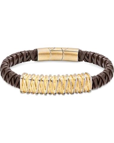 BRACCIALE POLICE PEJGB2112301 INTRECCIATO MARRONE CON DETTAGLIO DORATO