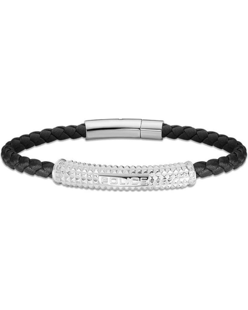 BRACCIALE POLICE PEJGB2119601 IN CUOIO INTRECCIATO E ACCIAIO