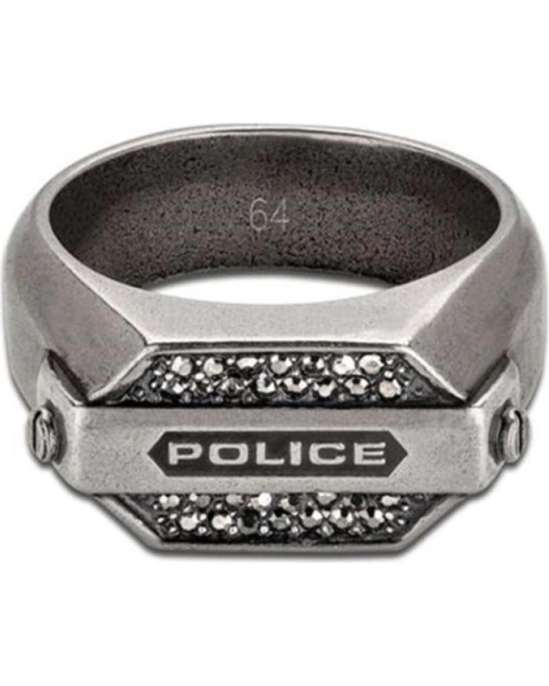 BAGUE POLICE PEJGF2008543 EN ACIER AVEC DÉTAILS GRAVÉS