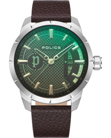 MONTRE POLICE PEWJB2226902 AVEC CADRAN VERT ET BRACELET MARRON MARRON