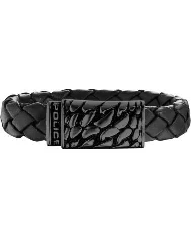 POLICE PULSERA PJ25729BLB 01-S DE CUERO TRENZADO NEGRO