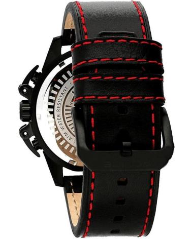 OROLOGIO POLICE R1451277001 NERO CON CINTURINO IN PELLE E CUCITURE ROSSE NEGRO