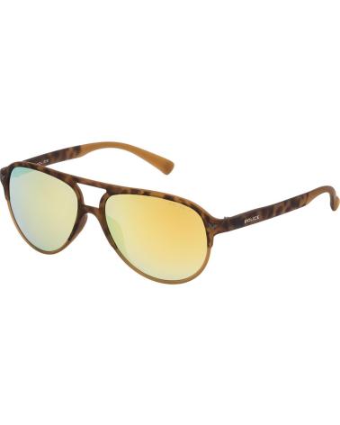 OCCHIALI DA SOLE POLICE SK0475449EG AVIATOR MARRONE CON LENTI A SPECCHIO DORATE