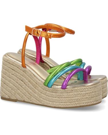 PUNTOSALAO KEILSANDALETTEN AUS JUTE MIT RIEMCHEN IN MULTICOLOR VARIOS COLORES