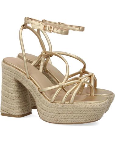 PUNTOSALAO SANDALIAS DORADAS DE TACON Y PLATAFORMA EN YUTE PARA MUJER C VARIOS COLORES
