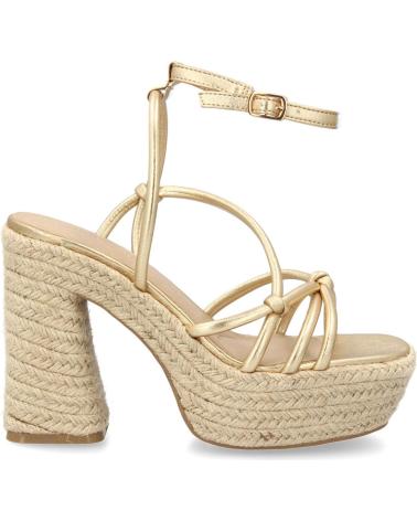 PUNTOSALAO SANDALIAS DORADAS DE TACON Y PLATAFORMA EN YUTE PARA MUJER C VARIOS COLORES