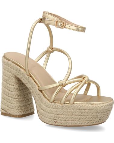 PUNTOSALAO SANDALIAS DORADAS DE TACON Y PLATAFORMA EN YUTE PARA MUJER C VARIOS COLORES