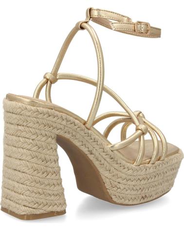 PUNTOSALAO SANDALIAS DORADAS DE TACON Y PLATAFORMA EN YUTE PARA MUJER C VARIOS COLORES