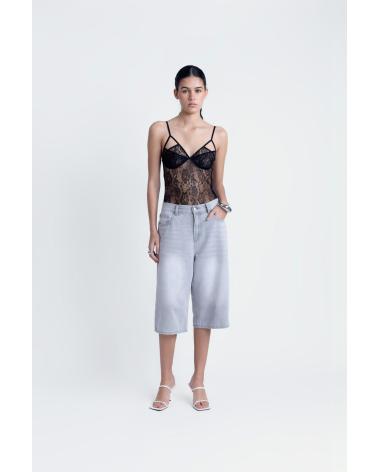 PUNTOSALAO BODY DE RENDA PRETO NEGRO